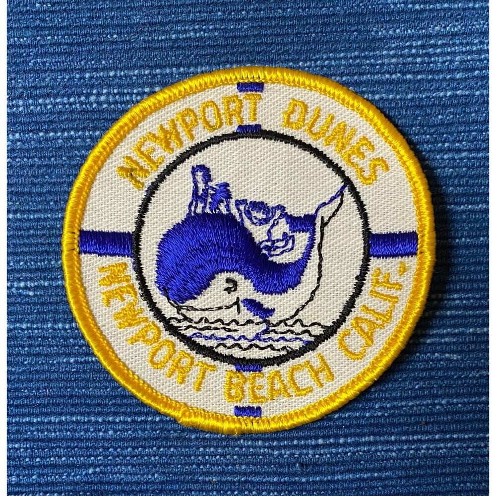 Vintage 1970's Newport Beach Dunes California NOS Patch Sew On Whale 58B